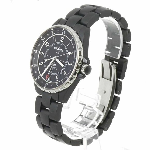 CHANEL J12 GMT 41mm H3101 Mens Watch Date Black Ceramic Automatic 90280217 - Picture 7 of 7